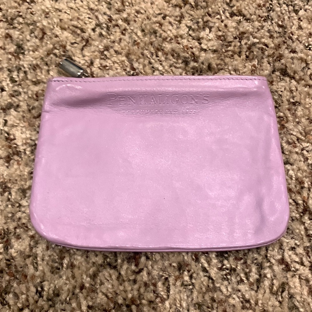 Vintage calf skin leather penhaligon zippered pouch